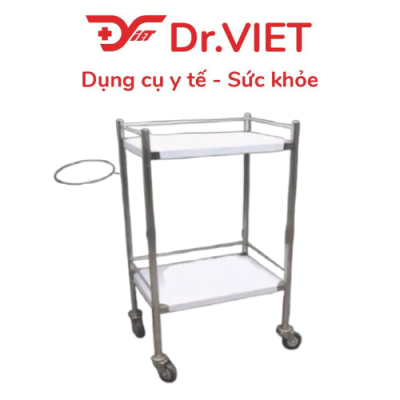 Sản phẩm Xe đẩy Inox DrViet-30x40-2 tầng-1 vòng thau-