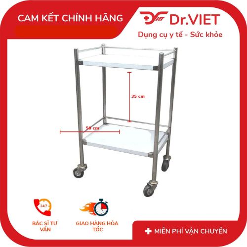 Xe đẩy DrViet – 2 tầng 35×50 (Không hộc)