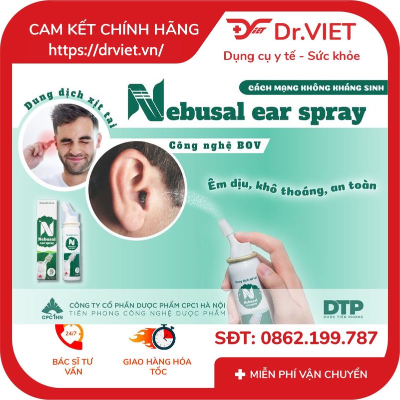 Dung dịch xịt vệ sinh tai Nebusal Ear Spray 12 Dung dịch xịt vệ sinh tai Nebusal Ear Spray