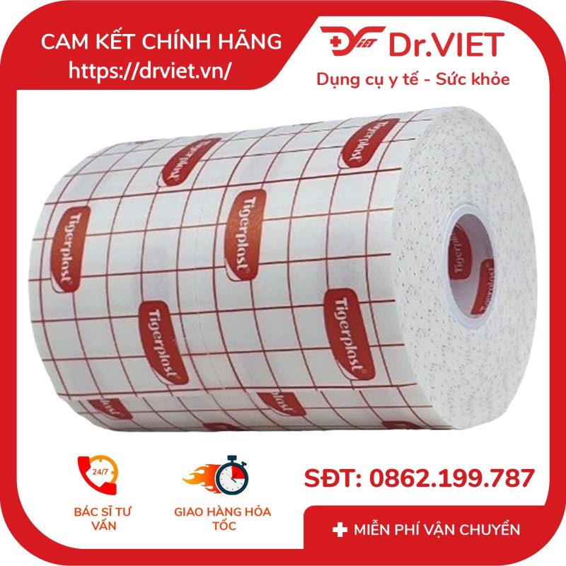Cuộn băng keo y tế co giãn Tigerplast Carifix Stretch 10cm x 10m