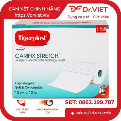 Cuộn băng keo y tế co giãn Tigerplast Carifix Stretch 10cm x 10m