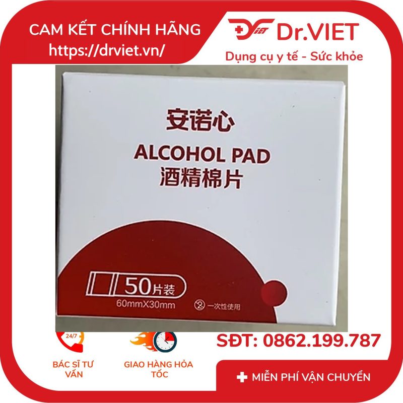 Bông Tẩm Cồn Khô SINOCARE ALCOHOL PAD 50 miếng 10 Bông Tẩm Cồn Khô SINOCARE ALCOHOL PAD 50 miếng