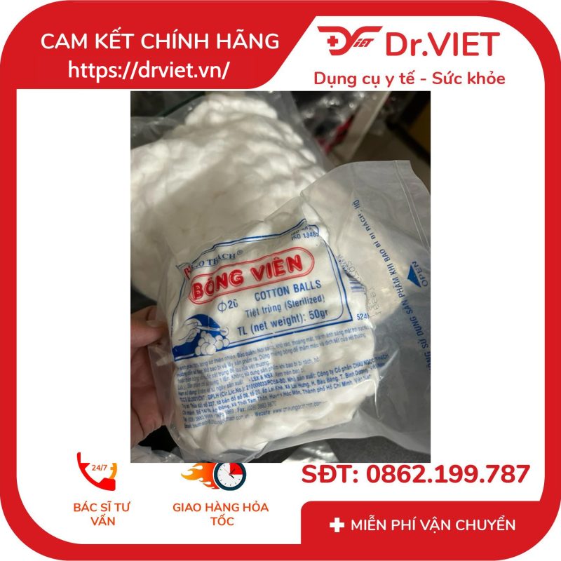 Bông Viên Y Tế Bạch Tuyết 20mm 13 Bông Viên Y Tế Bạch Tuyết 20mm