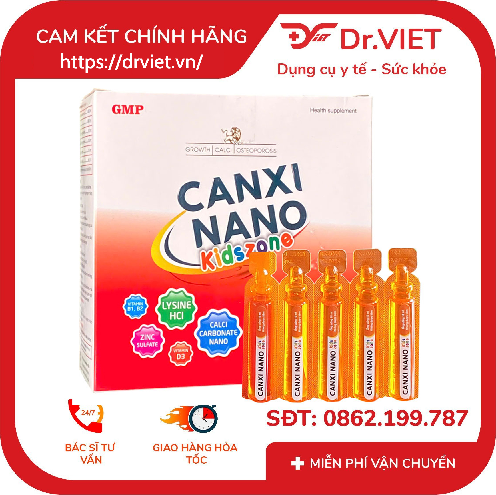 Canxi Nano Kidszone hỗ trợ bổ sung calci 3 Canxi Nano Kidszone hỗ trợ bổ sung calci