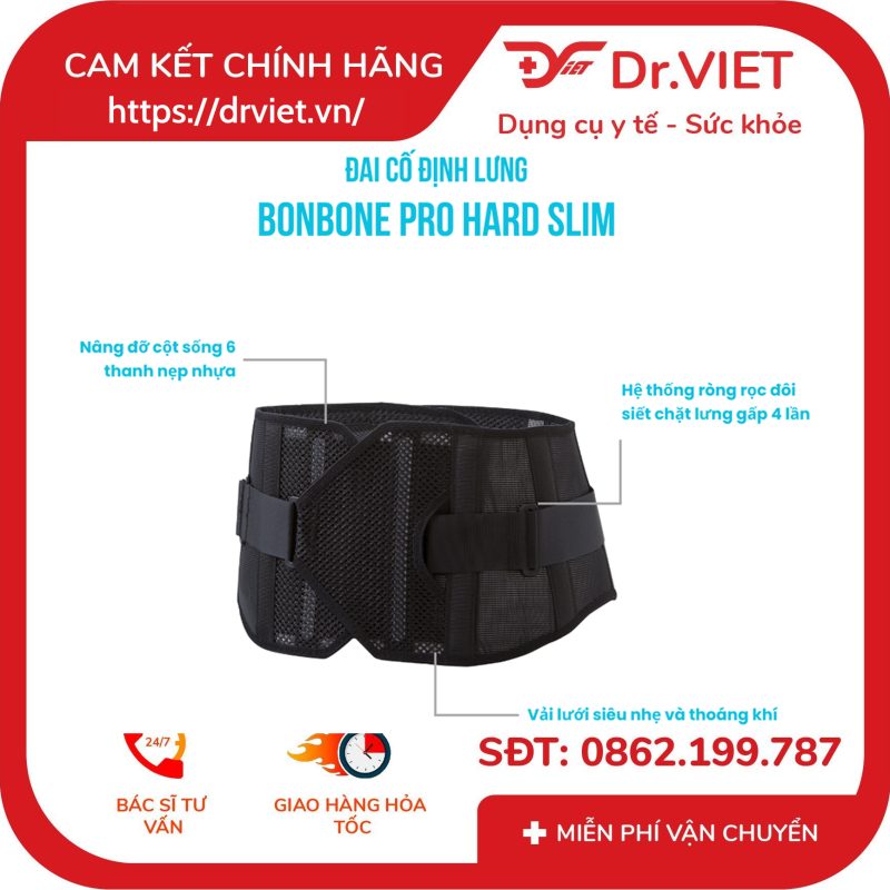 Đai hỗ trợ cột sống Bonbone Pro Hard Slim 14 Đai hỗ trợ cột sống Bonbone Pro Hard Slim