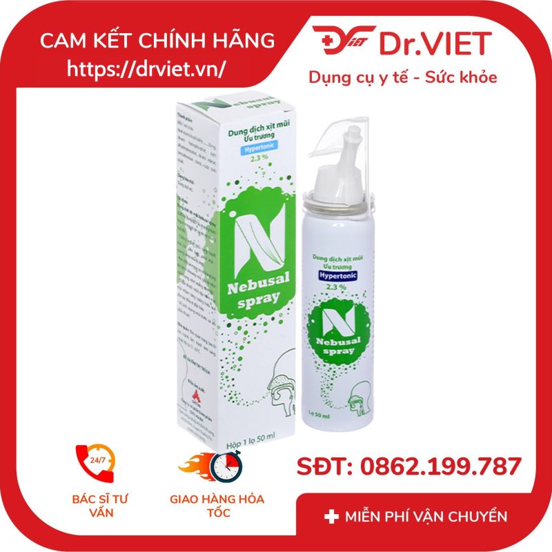 Dung dịch xịt mũi ưu trương Nebusal Spray 2,3% 10 Dung dịch xịt mũi ưu trương Nebusal Spray 2,3%
