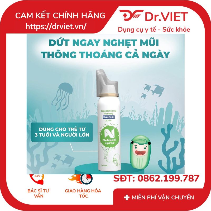 Dung dịch xịt mũi ưu trương Nebusal Spray 2,3% 12 Dung dịch xịt mũi ưu trương Nebusal Spray 2,3%