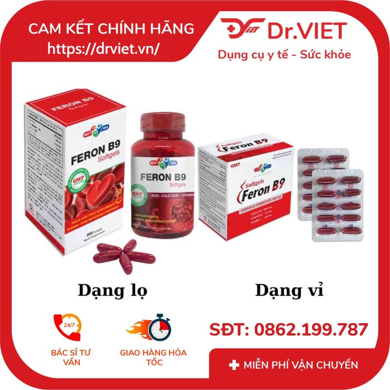 Viên uống FERON B9 Softgels bổ sung sắt