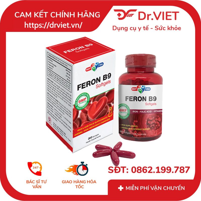 Viên uống FERON B9 Softgels bổ sung sắt 12 Viên uống FERON B9 Softgels bổ sung sắt