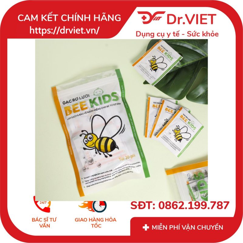 Gạc Rơ Lưỡi Bee Kids túi 20 cái