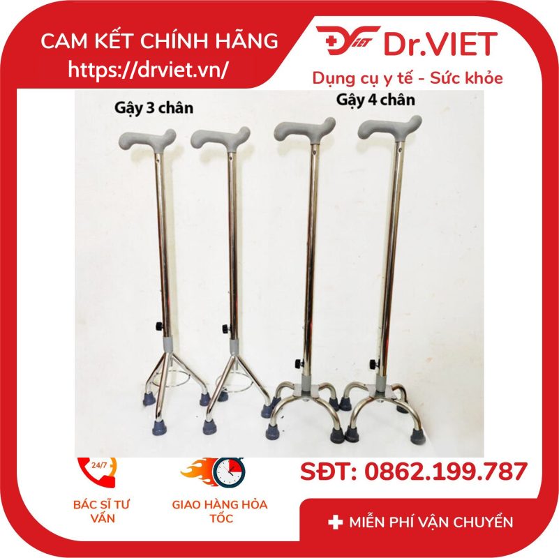 Gậy 4 Chân Inox Đức Cường DCG01