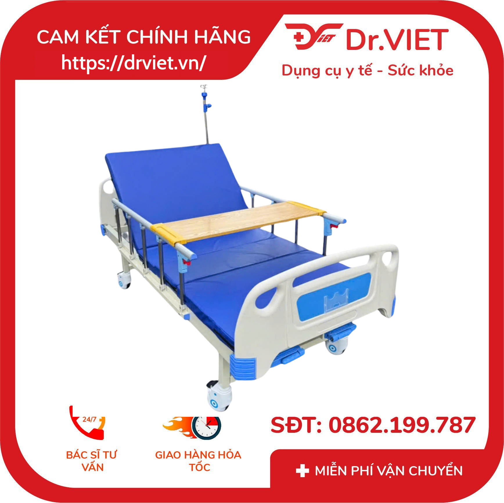 Giường Bệnh Nhân 2 Tay Quay Lucass GB-C2 (GB-9E) 4 Giường Bệnh Nhân 2 Tay Quay Lucass GB-C2 (GB-9E)