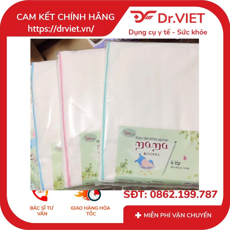 Khăn Tắm Xô 6 Lớp Beevn Mama 9 Khăn Tắm Xô 6 Lớp Beevn Mama