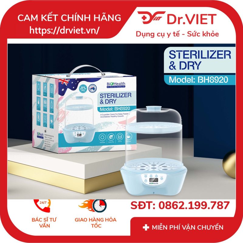 Máy tiệt trùng diệt khuẩn BioHealth Anion và sấy khô BH8920 12 Máy tiệt trùng diệt khuẩn BioHealth Anion và sấy khô BH8920