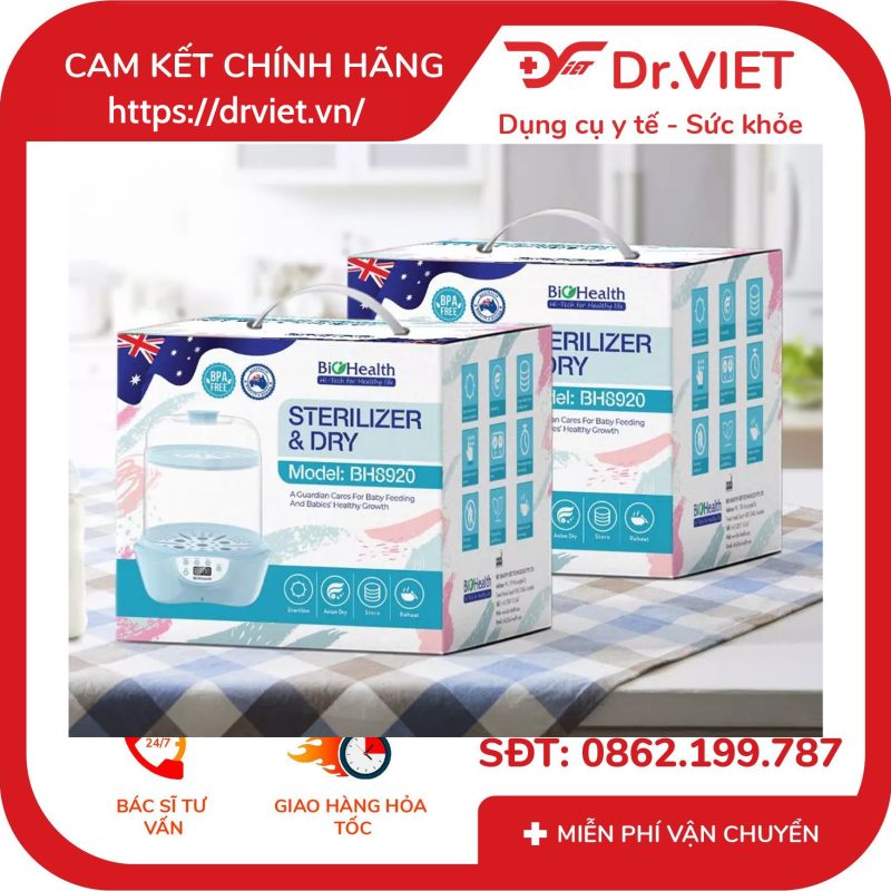 Máy tiệt trùng diệt khuẩn BioHealth Anion và sấy khô BH8920 13 Máy tiệt trùng diệt khuẩn BioHealth Anion và sấy khô BH8920