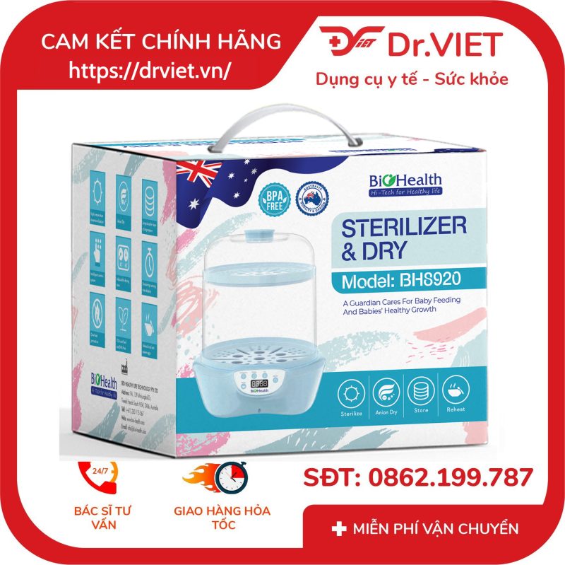 Máy tiệt trùng diệt khuẩn BioHealth Anion và sấy khô BH8920