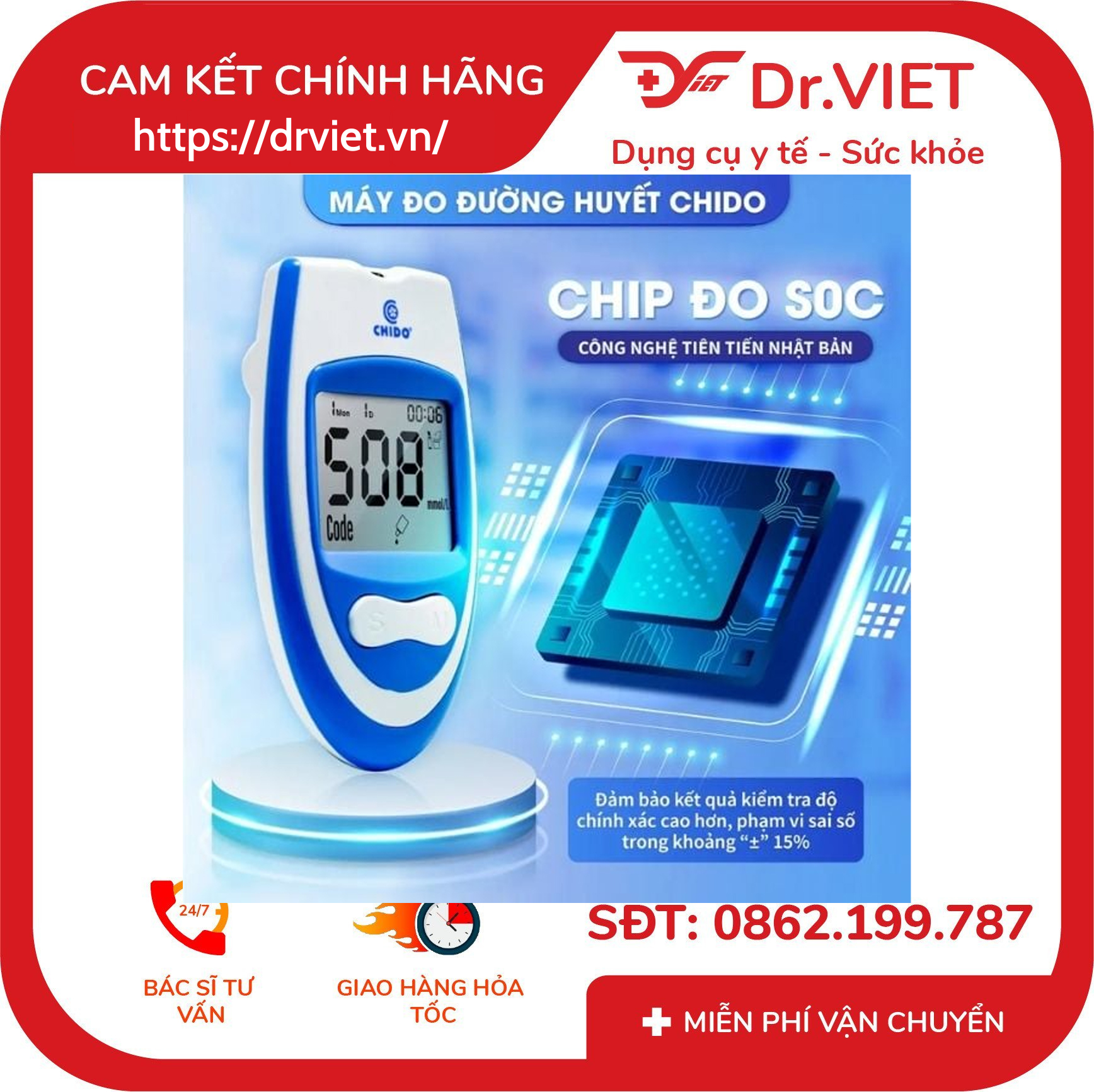 Máy đo đường huyết Chido GLM-79 6 Máy đo đường huyết Chido GLM-79