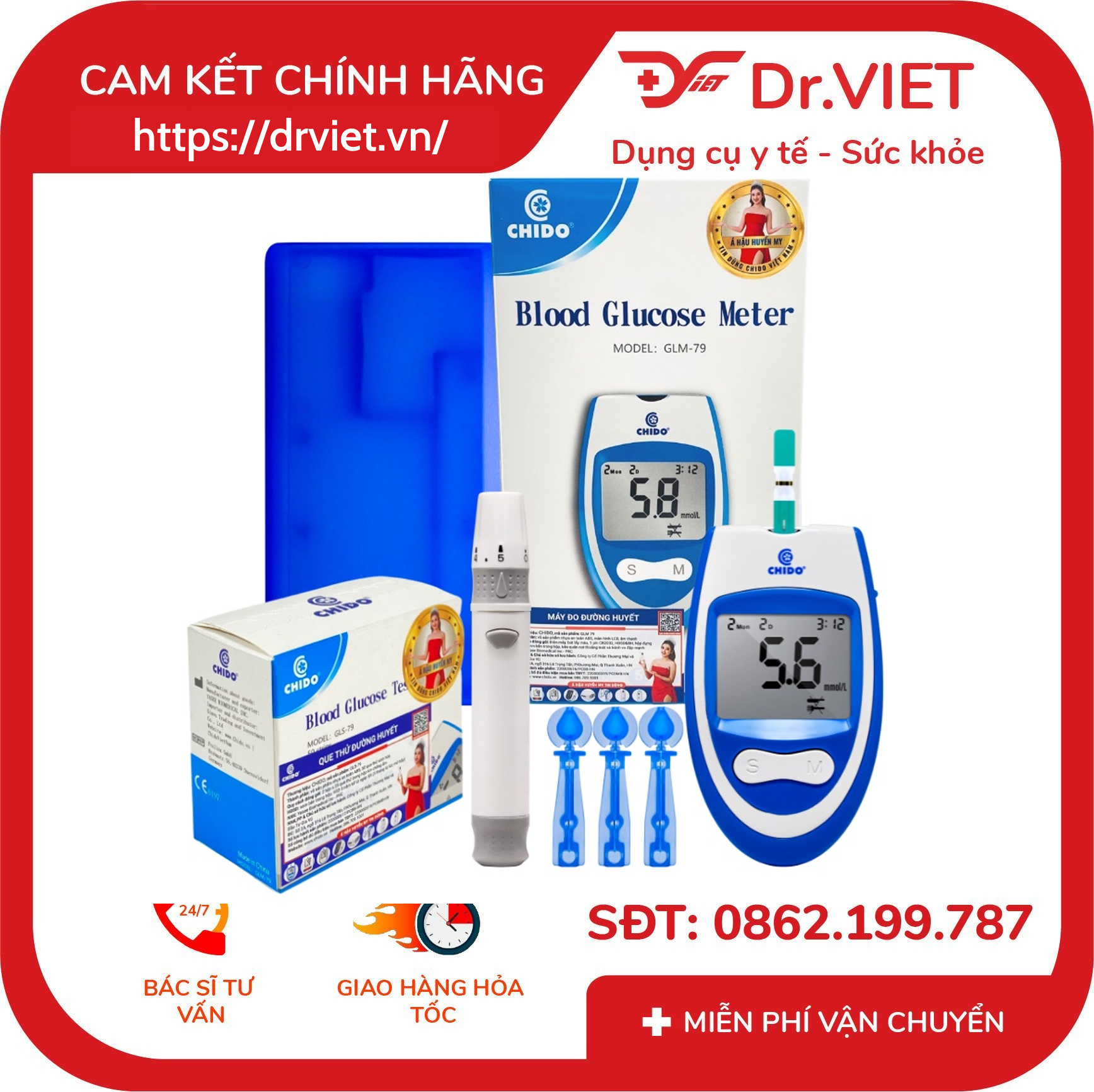 Máy đo đường huyết Chido GLM-79 7 Máy đo đường huyết Chido GLM-79