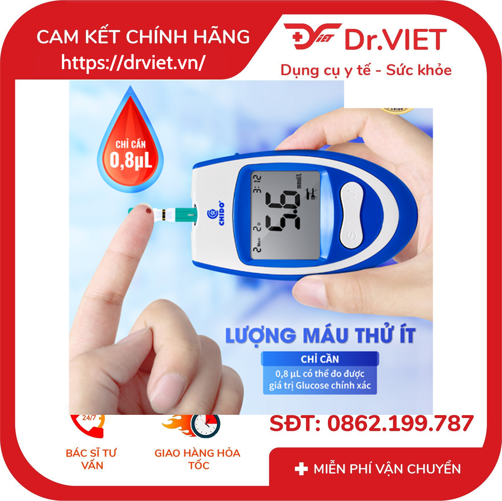 Máy đo đường huyết Chido GLM-79 10 Máy đo đường huyết Chido GLM-79