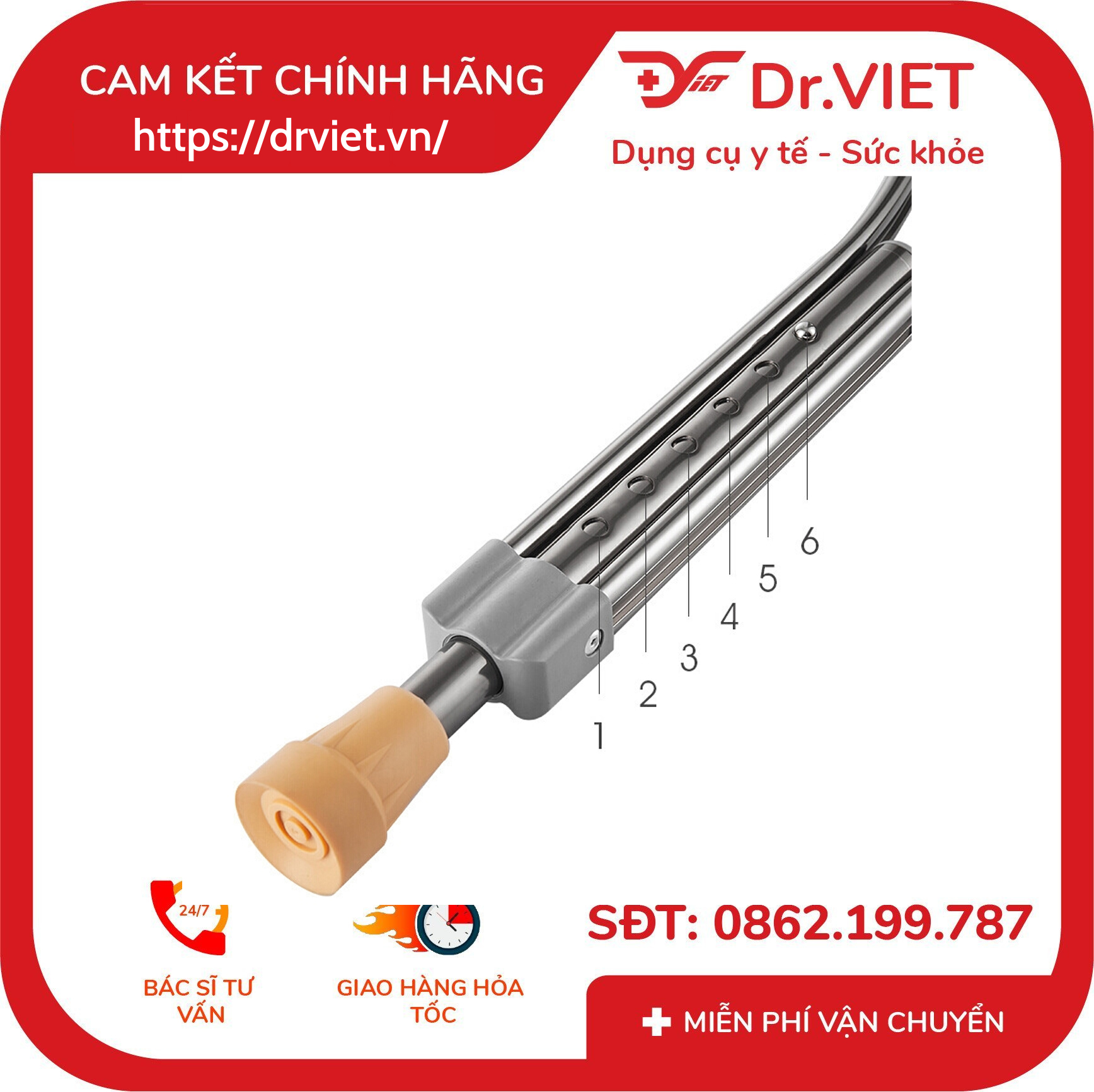 Nạng chống nách Lucass C-33 6 Nạng chống nách Lucass C-33