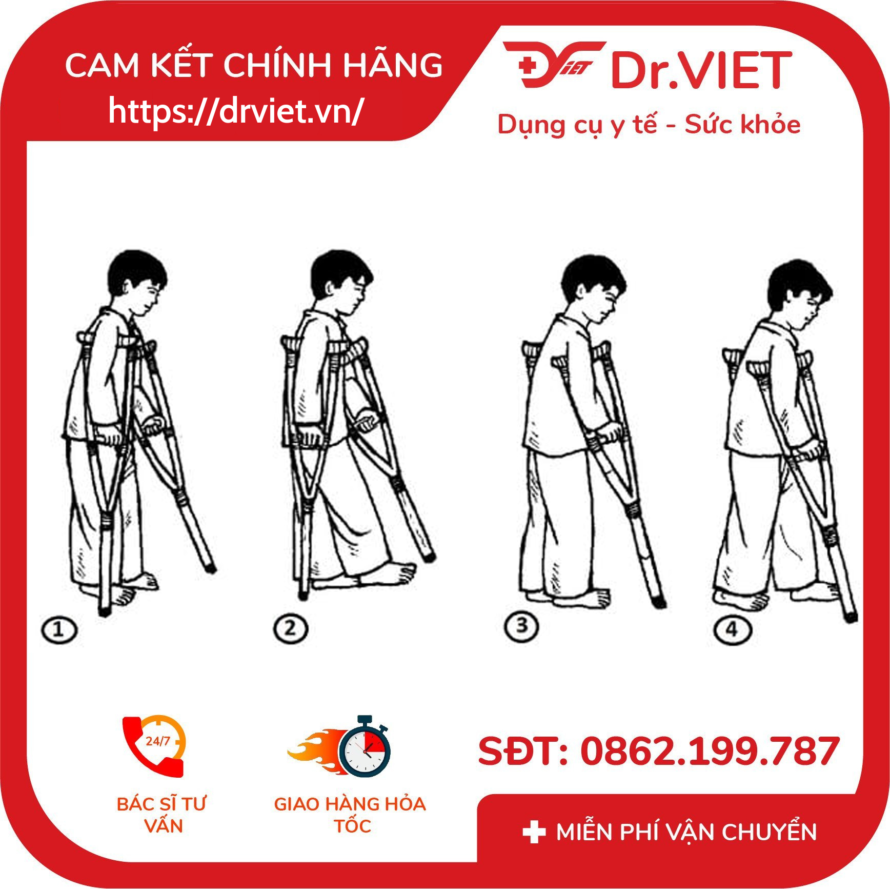 Nạng chống nách Lucass C-33 7 Nạng chống nách Lucass C-33