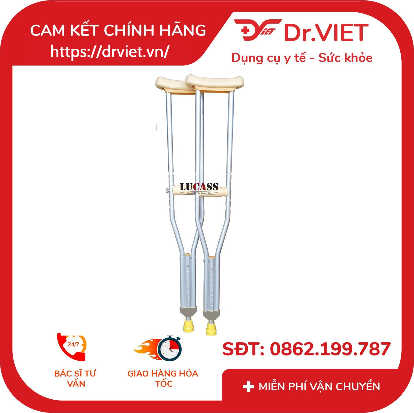 Nạng chống nách Lucass C-33 4 Nạng chống nách Lucass C-33