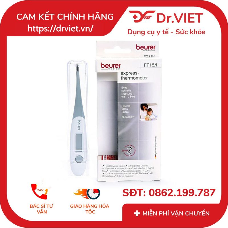 Nhiệt kế điện tử đầu mềm Beurer FT15/1 11 Nhiệt kế điện tử đầu mềm Beurer FT15/1