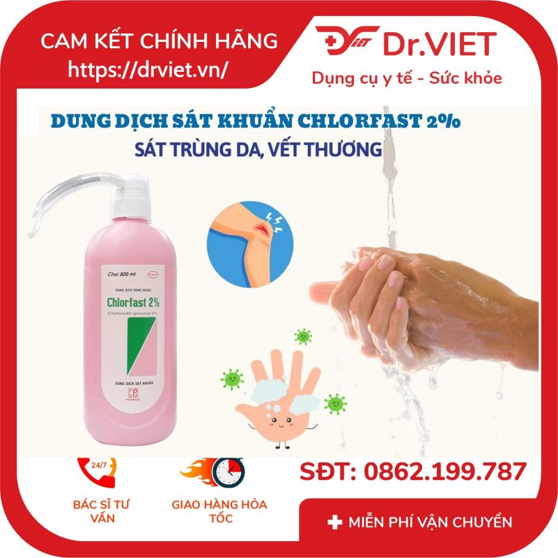 Nước rửa tay khô kháng khuẩn CHLORFAST 800ml 12 Nước rửa tay khô kháng khuẩn CHLORFAST 800ml