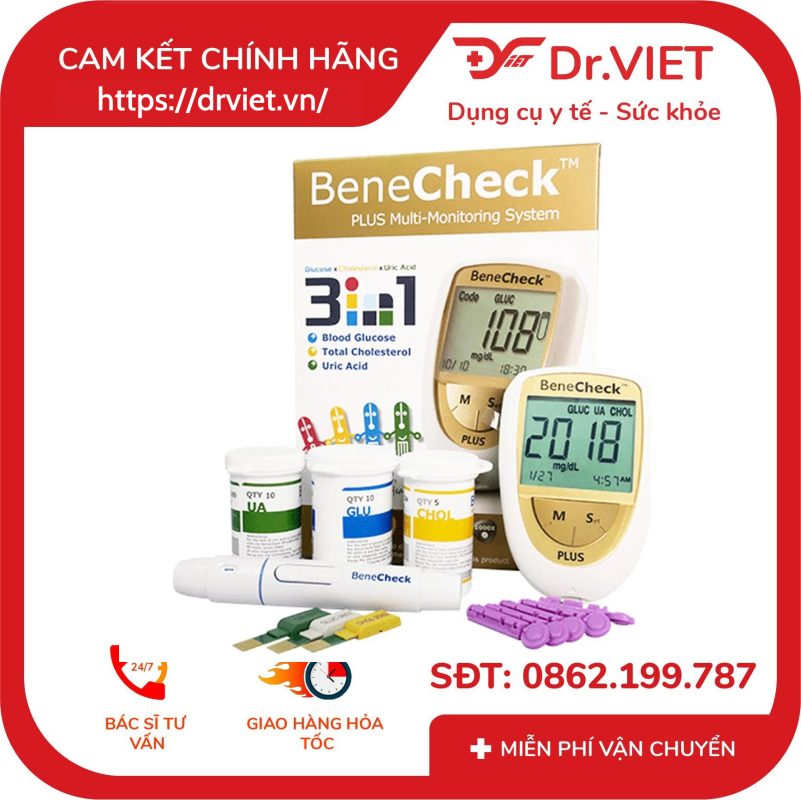 Que thử Acid Uric của máy đo đường huyết Benecheck Plus 25 que