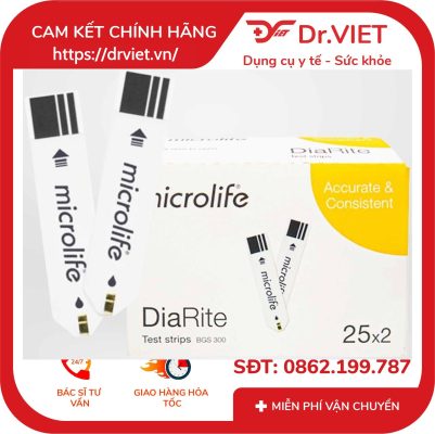 Que thử đường huyết Microlife DiaRite BGM Test 50 que 15 Que thử đường huyết Microlife DiaRite BGM Test 50 que
