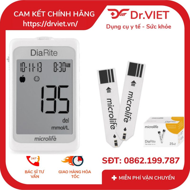Que thử đường huyết Microlife DiaRite BGM Test 50 que 11 Que thử đường huyết Microlife DiaRite BGM Test 50 que
