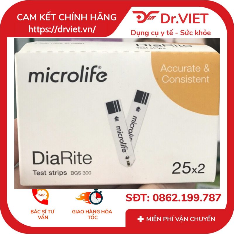 Que thử đường huyết Microlife DiaRite BGM Test 50 que 13 Que thử đường huyết Microlife DiaRite BGM Test 50 que