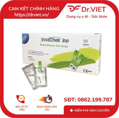 Que thử đường huyết VivaCheck Ino Hộp 50 que 13 Que thử đường huyết VivaCheck Ino Hộp 50 que