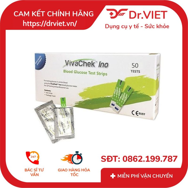 Que thử đường huyết VivaCheck Ino Hộp 50 que