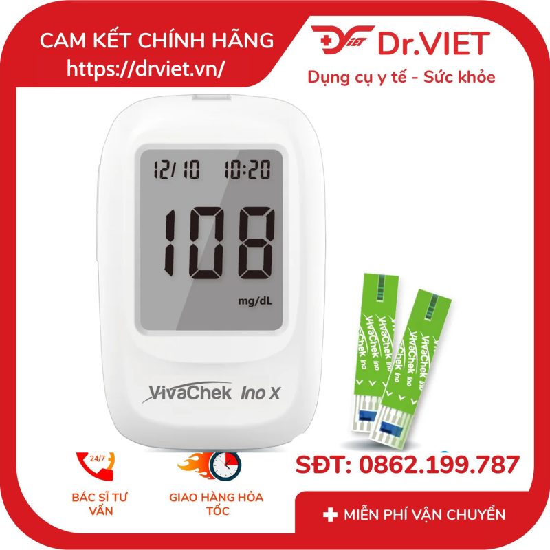 Que thử đường huyết VivaCheck Ino Hộp 50 que 10 Que thử đường huyết VivaCheck Ino Hộp 50 que