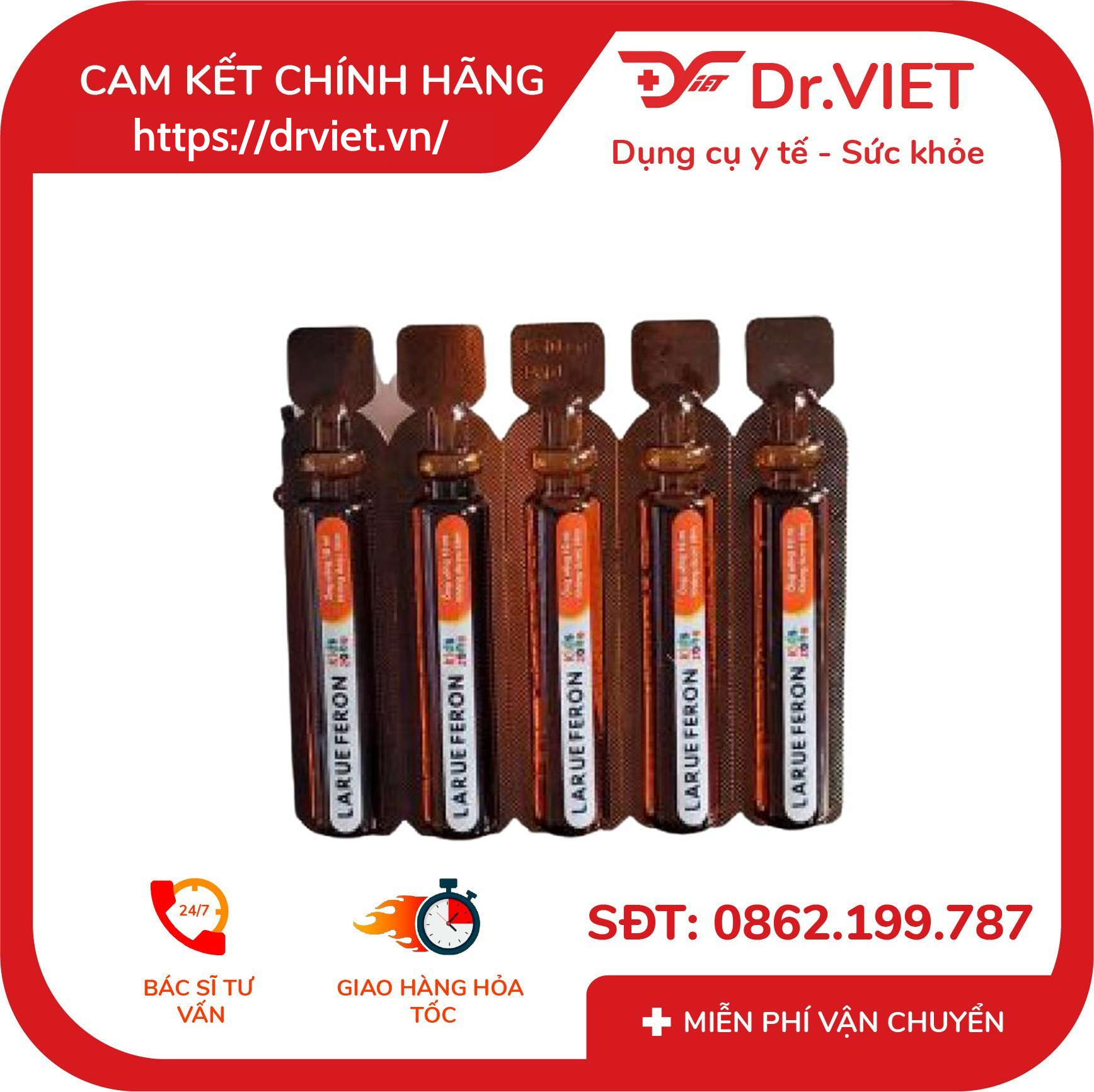 Siro Larue Feron bổ sung sắt giúp ăn ngon miệng Hộp 20 ống 7 Siro Larue Feron bổ sung sắt giúp ăn ngon miệng Hộp 20 ống