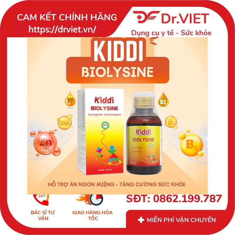 Siro Kiddi Biolysine hỗ trợ ăn ngon
