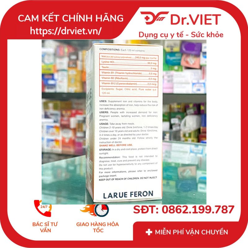 Siro bổ sung sắt và viamin Larue Feron 120ml