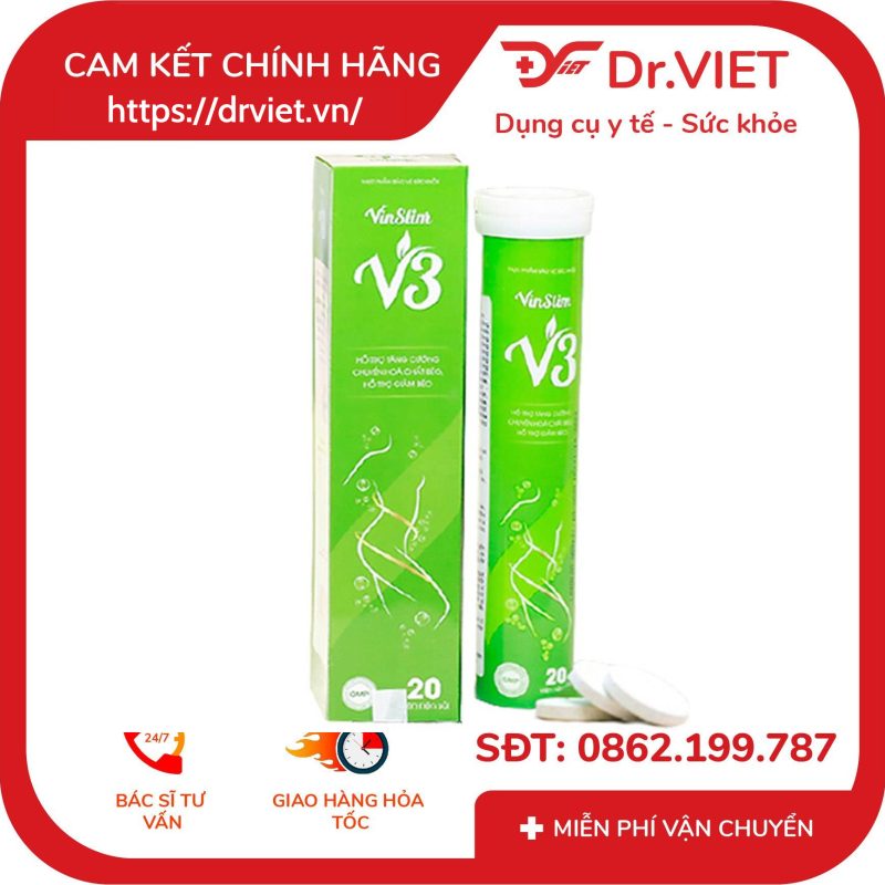Viên sủi giảm cân Vinslim V3 12 Viên sủi giảm cân Vinslim V3