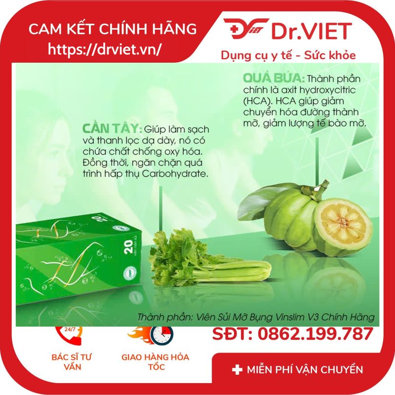 Viên sủi giảm cân Vinslim V3 14 Viên sủi giảm cân Vinslim V3