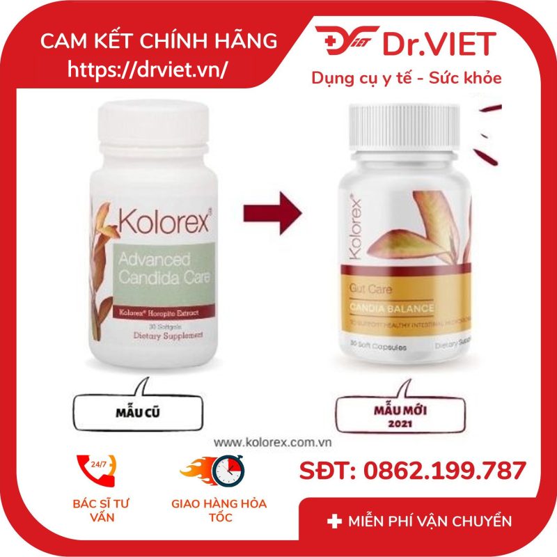 Viên uống điều trị nấm Kolorex Advanced Candida Care 8 Viên uống điều trị nấm Kolorex Advanced Candida Care
