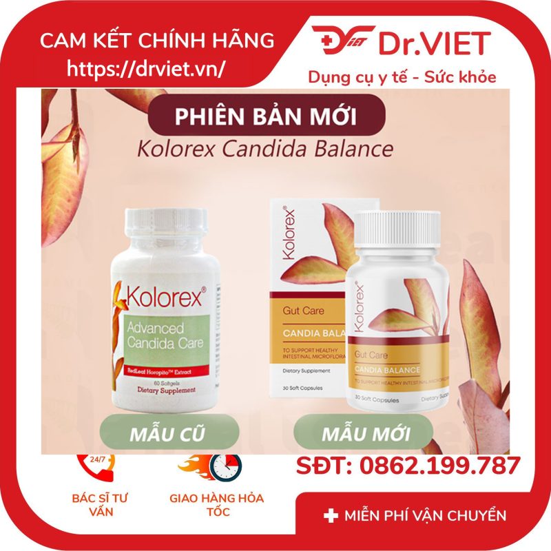 Viên uống điều trị nấm Kolorex Advanced Candida Care 9 Viên uống điều trị nấm Kolorex Advanced Candida Care