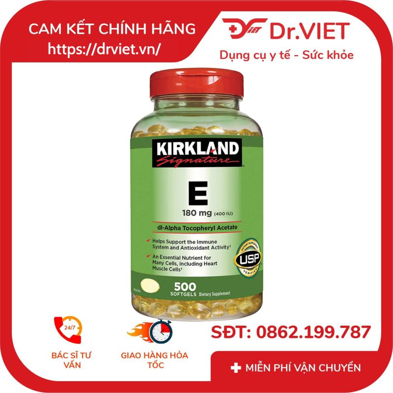 Viên uống bổ sung Vitamin E 400 I.U Kirkland Signature 500 Viên