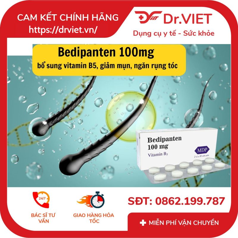 Viên uống Bedipanten 100mg bổ sung Vitamin B5 12 Viên uống Bedipanten 100mg bổ sung Vitamin B5