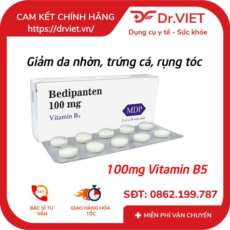 Viên uống Bedipanten 100mg bổ sung Vitamin B5 13 Viên uống Bedipanten 100mg bổ sung Vitamin B5