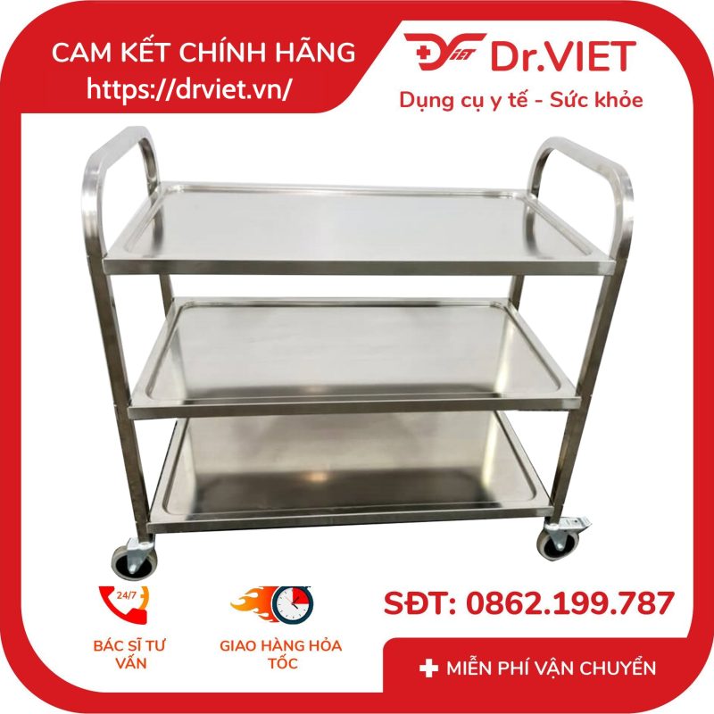 Xe Đẩy Inox 3 tầng DCG-34 9 Xe Đẩy Inox 3 tầng DCG-34