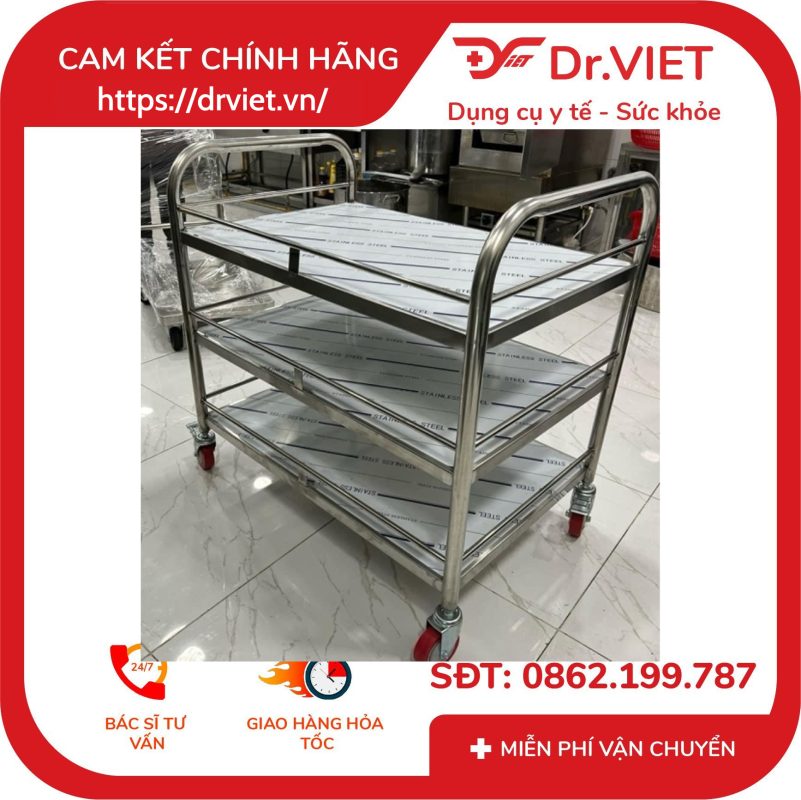 Xe Đẩy Inox 3 tầng DCG-34 12 Xe Đẩy Inox 3 tầng DCG-34