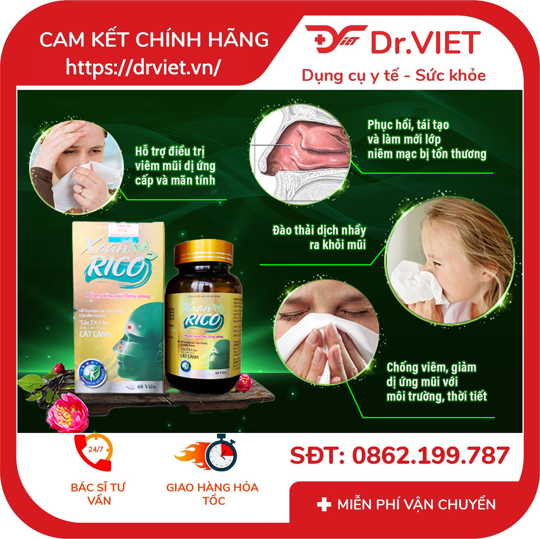 Xoan Rico hỗ trợ thông mũi thông xoang 7 Xoan Rico hỗ trợ thông mũi thông xoang