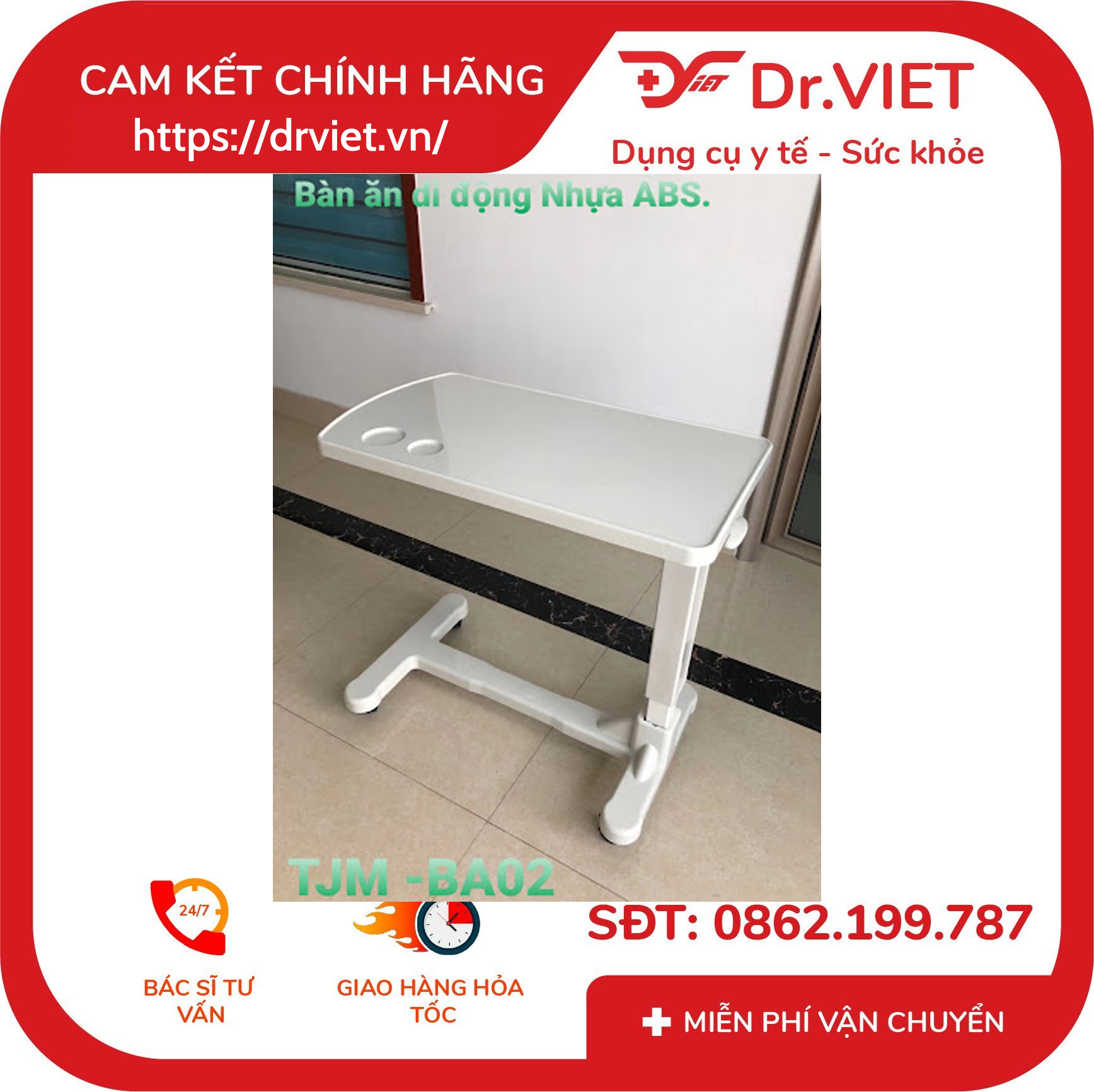 Bàn ăn di động nhựa ABS Tajermy TJM-BA02 5 Bàn ăn di động nhựa ABS Tajermy TJM-BA02