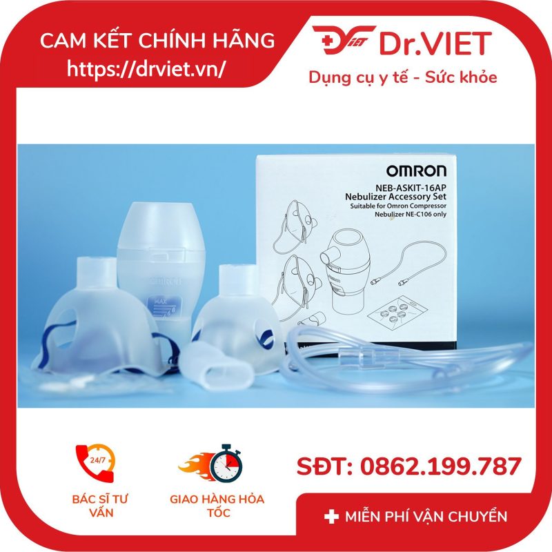 Bộ phụ kiện cho máy xông khí dung Omron NE-C106 đầy đủ 10 Bộ phụ kiện cho máy xông khí dung Omron NE-C106 đầy đủ